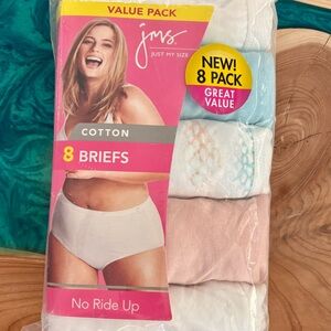 Just My Size Cotton Briefs Value Pack - White, Navy, Pink Size 11